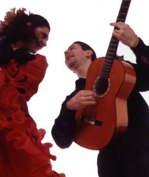 Anita la Maltesa and Ramon Ruiz playing flamenco guitar and dancing 